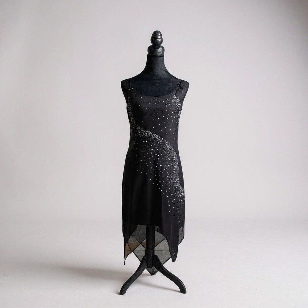 * Vintage Y2K Beyer‎ Too Fairy Whimsigoth sparkly slip dress Witchy Grunge M